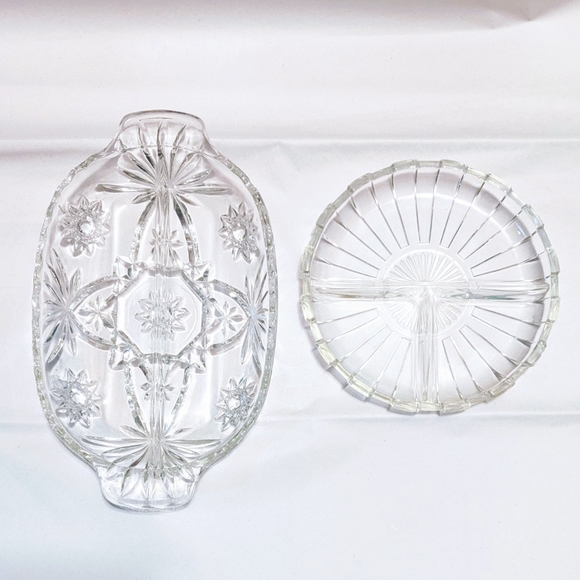 Sm Glass Candy / Dip / Relish / Condiments Tray / dish, cut glass - Picture 4 of 5